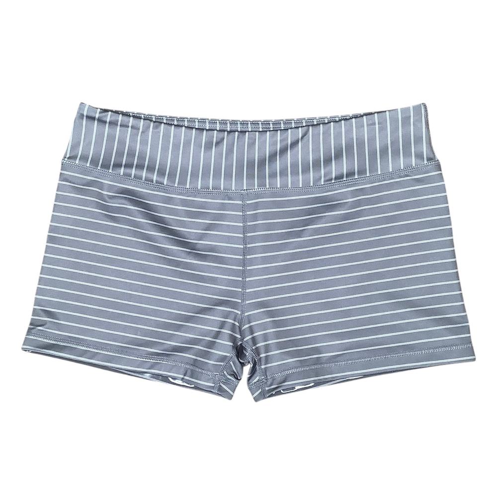 I Am Becoming IAB MFG No Ride Gray White Striped Pull On Shorts XL 14
